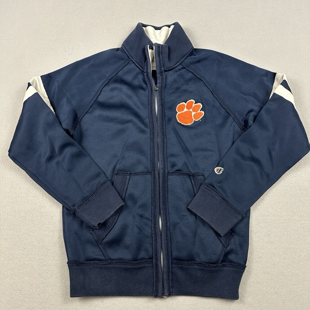 Clemson Tigers Jacket Men Medium Blue Champion Full Zip Paw Logo NCAA M